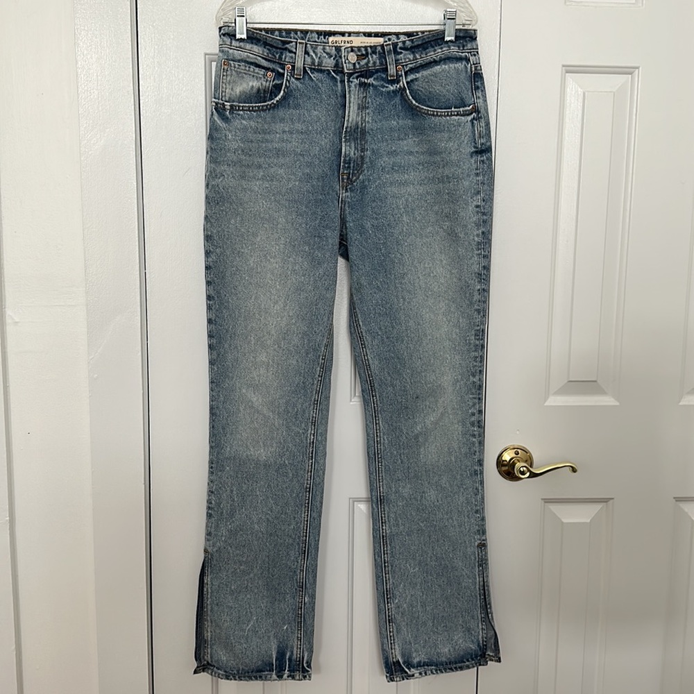 *NWOT* GRLFRND High Rise Boot Cut Jeans with Ankle Slit. Sz. 30
